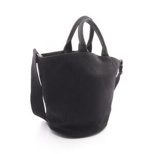 Prada CANAPA Handbag Black Canvas